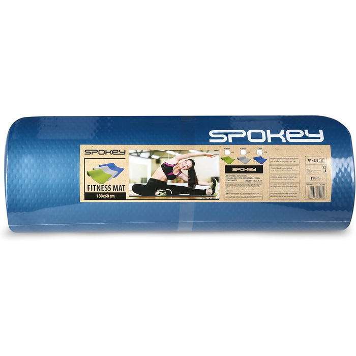 Килимок для вправ Spokey SOFTMAT 180 x 60 x 1,5 см, дуже товста піна NBR Не ковзає, стабілізує та безпечний Для занять йогою, пілатесом, фітнесом та гімнастикою, реабілітацією та фізіотерапією (синій)