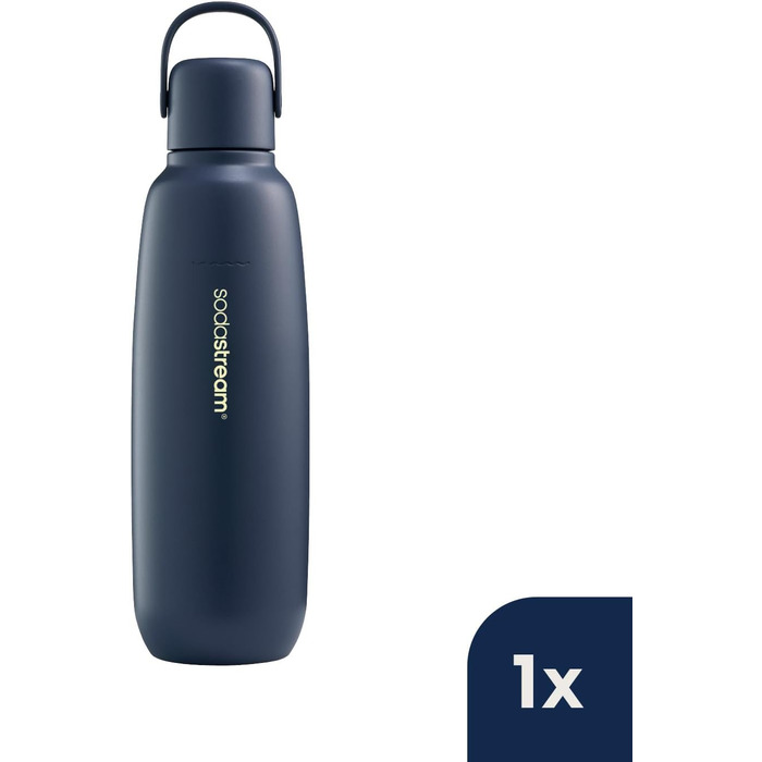 Металева пляшка SodaStream Fizz&go COOL 0,9 л, сумісна з Duo, E-Duo, Terra, для газованої води, тримає температуру до 12 годин, можна мити в посудомийній машині, BPA-free