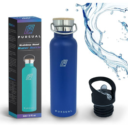 PURSUAL пляшка для води з нержавіючої сталі 600 мл, термос, BPA-free, ізольована, герметична, для дітей, спорту, подорожей