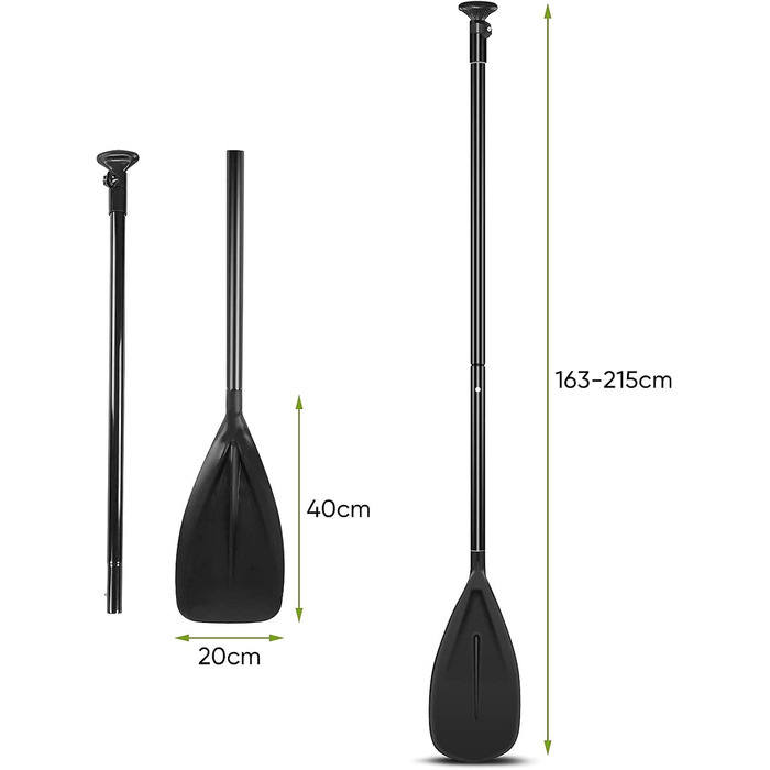 Алюмінієве телескопічне весло Ejoyous 163-215 см для SUP-дошки, каяка, серфінгу та човна з антиковзкою ручкою