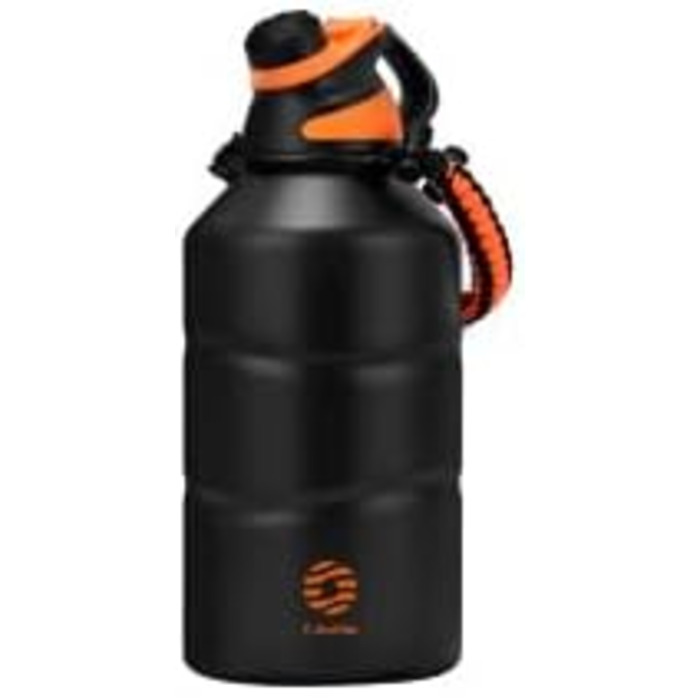 Пляшка для води з нержавіючої сталі Fjbottle 1,9 л з подвійною стінкою з магнітною кришкою, пляшка для води без BPA з вакуумною ізоляцією, велика металева пляшка для води Пітчер великої місткості, герметичний для спорту, кемпінгу, тренажерного залу (1900 