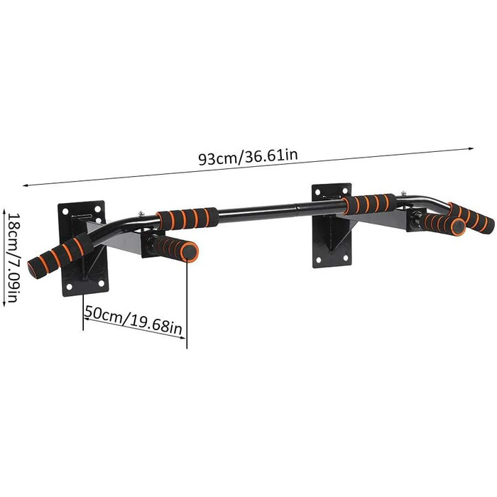 Турнік стінка/двері, домашній тренажер, 93 x 50 x 18 см