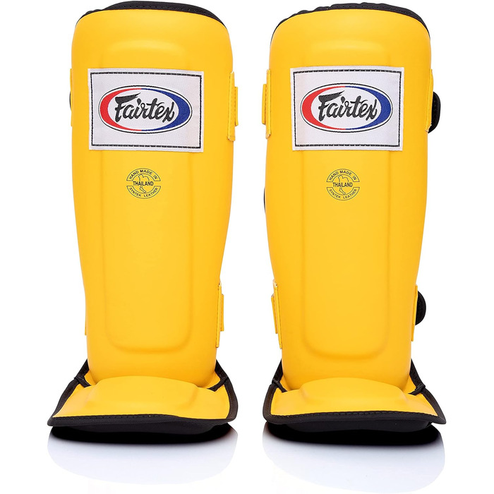 Щитки для гомілки Fairtex SP3 жовті, M - високоякісні та легкі