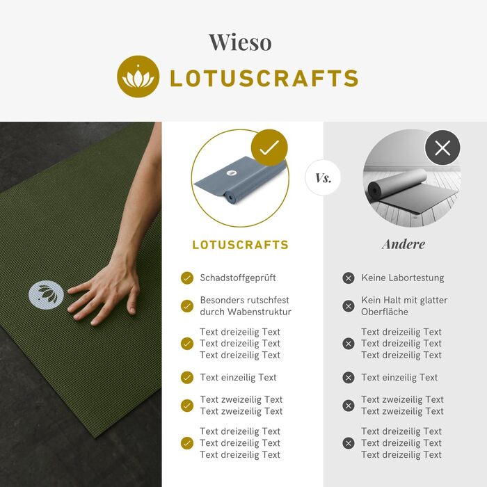 Килимок для йоги LOTUSCRAFTS MUDRA STUDIO товщина 5 мм 183x61 см - 1,2 кг легкий - килимок для йоги не ковзає, не токсичний і безпечний для шкіри - ідеально підходить як гімнастичний килимок, спортивний килимок, килимок для фітнесу та килимок для пілатесу