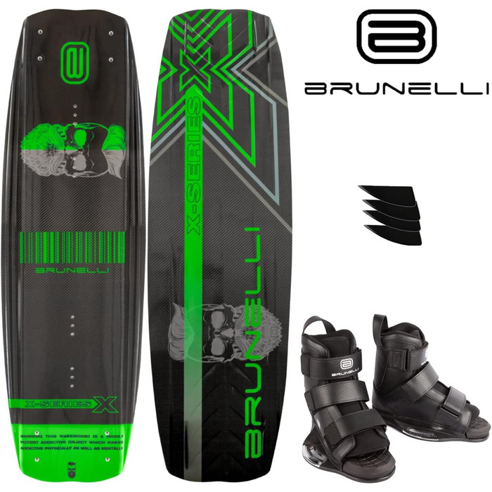 Набір вейкбордів Brunelli Carbon 138 см Wake Binding Wakeboard Binding XL (43-47)