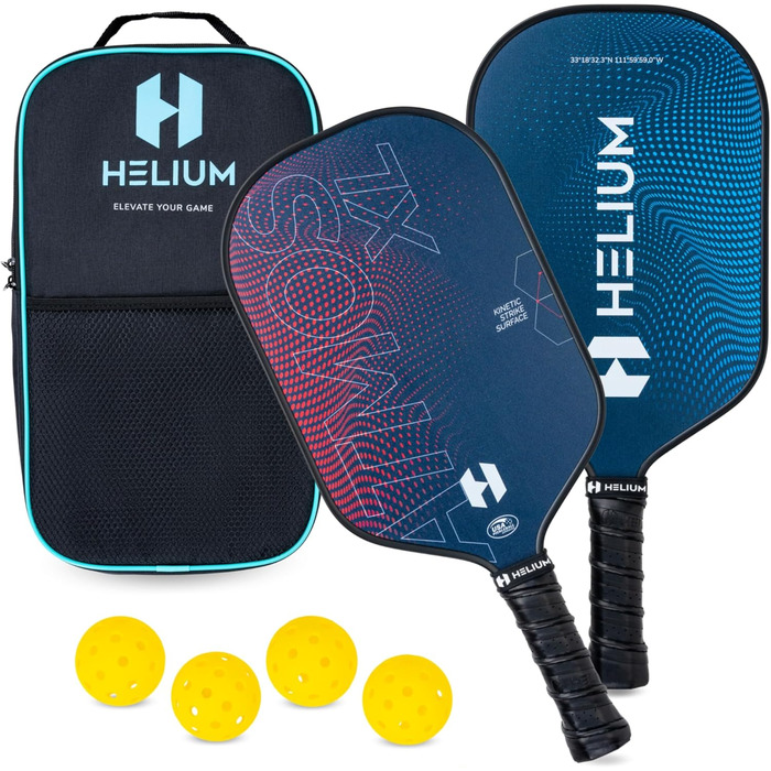 Набір ракеток Helium Pro Pickleball вуглецеве волокно, USAPA, легкий