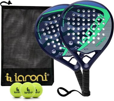 Ракетка Padel вуглецева, піна Eva Memory Flex, легка (8300 зелена, 2 шт.)