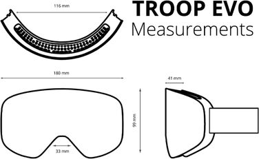 Гірськолижні окуляри TROOP EVO чоловічі, лижні окуляри жіночі, окуляри для сноуборду, лижні окуляри зі змінними лінзами для поганої погоди, снігові окуляри, окуляри для катання на лижах TROOP EVO Misty з лінзою для поганої погоди