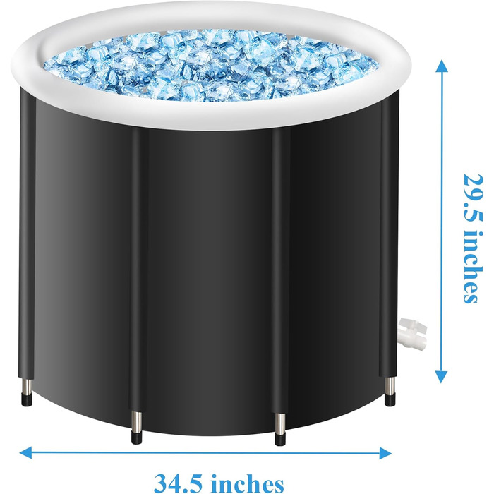 Надувна холодна ванна з опорними планками зі сплаву та захистом від пилу, ідеально підходить для терапії крижаною ванною, портативна для внутрішнього та зовнішнього використання, покращує ваші враження від відновлення