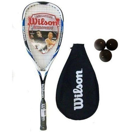 Ракетка Wilson Hyper Hammer Carbon 120, 3 м'ячі, синя