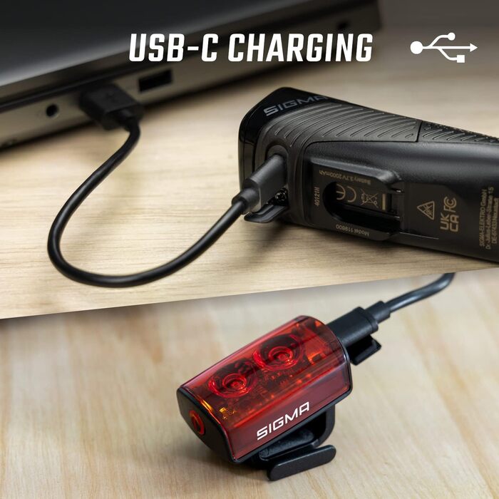 Велосипедний світлодіодний ліхтар Sigma Buster 400 TR.RL 80 LED USB, чорний, універсальний розмір