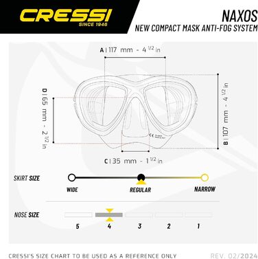 Маска CRESSI Naxos унісекс із захистом від запотівання