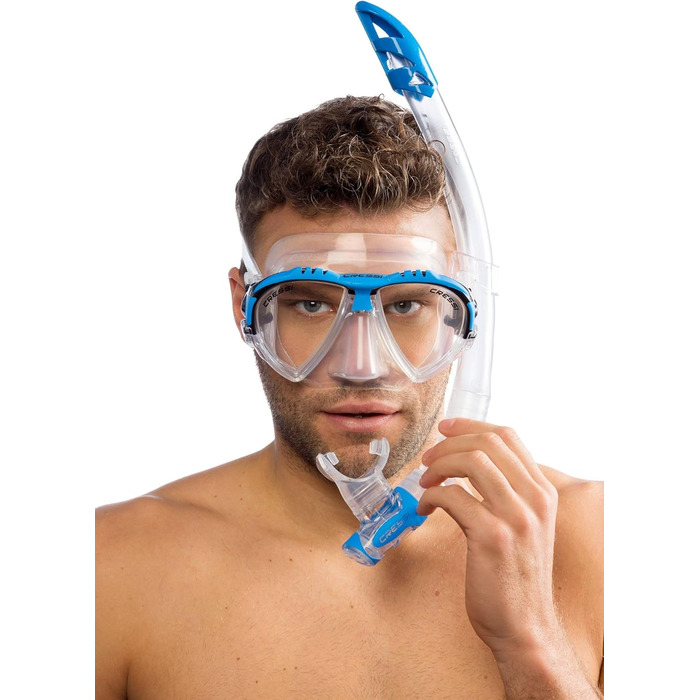 Маска Matrix або Combo Set Mask Snorkel Gamma для дайвінгу та снорклінгу, One Size, Unisex Clear/Blue Mask Snorkel