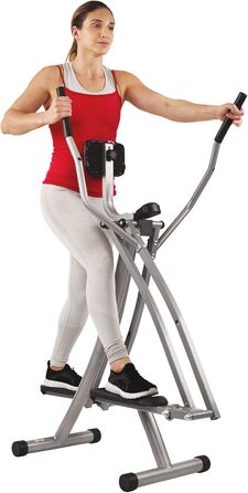 Орбітрек Sunny Health & Fitness SF-E902, повітряний кросстрейнер з LCD-монітором, складний, максимальна вага 100 кг, довжина кроку 762 мм, домашній тренажер, чорний