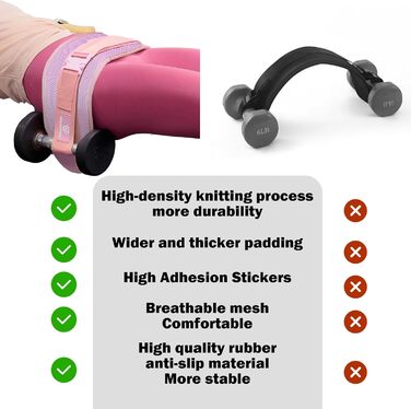 Поясний ремінь для стегон WOOTMIN, повністю оновлений ремінь для тяги стегнами для Hantells, більш зручний ремінь для тяги стегнами, ремінь для тяги стегнами для домашнього тренажерного залу з більш широкими та довгими протиковзкими накладками (колір роже