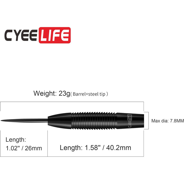 Бочки для дротиків CyeeLife 90, срібло/чорний, ZH03 (28 г)