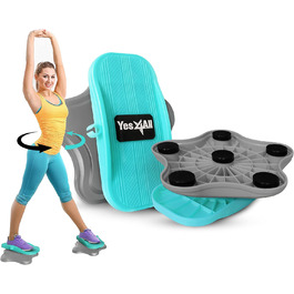 Фітнес-твістер нового покоління Fitness Waist Twister, Fitness Waist Twist Disc для багатофункціональної підошви стопи Фітнес-обладнання для дому, спортивне обладнання для схуднення (сірий/бірюзовий), 4All Twist Waist Disc -