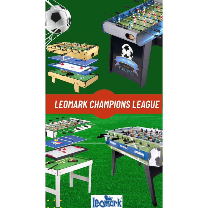 Ігровий стіл Leomark 4в1: футбол, більярд, хокей, теніс