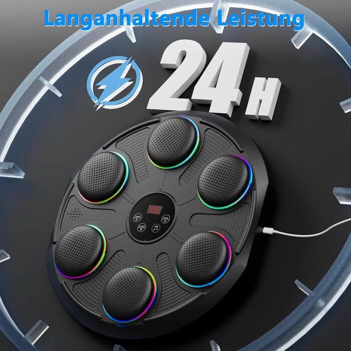 Настінний смарт-боксерський тренажер з Bluetooth, 12 режимів і регулюванням швидкості, USB-зарядка, обладнання для боксу для сімейних тренувань, тренування рефлексів рук і очей для дітей