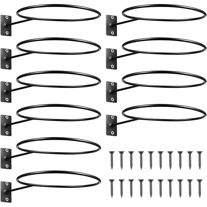 Кронштейн для м'яча CJBIN Стіна, Баскетбольний тримач 10 шт., Настінний баскетбольний кронштейн, Металева підставка для кульок з 20 гвинтами, Стійка для м'ячів Баскетбол, Футбол, Регбі, Волейбол, Футбольний дисплей