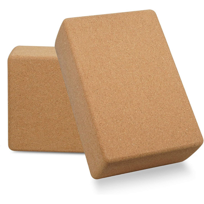 Набір з 2 натуральних коркових блоків для йоги, Yoga Block Cork Block Cork Block Set Тренування з йоги Пілатесу Вправи на розтяжку для початківців і просунутих