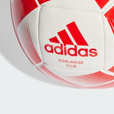 Футбольний м’яч adidas Starlancer CLB 4, біло-червоний, машинне зшивання