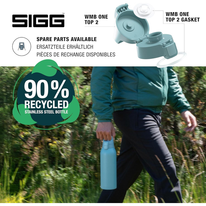 SIGG металева пляшка для води Shield ONE, нержавіюча сталь, для газованих напоїв, герметична, легка, без BPA, 0,75/1 л