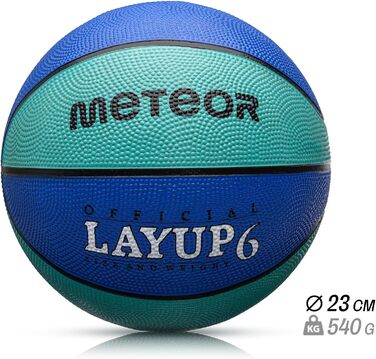 Міні-баскетбольний м'яч meteor Layup Kids Розмір 5 6 7 ідеально підходить для дитячих рук від 4-8 років Ідеальний баскетбол для тренувань М'який баскетбол з чіпкою поверхнею (розмір 6 (жінки), синій)