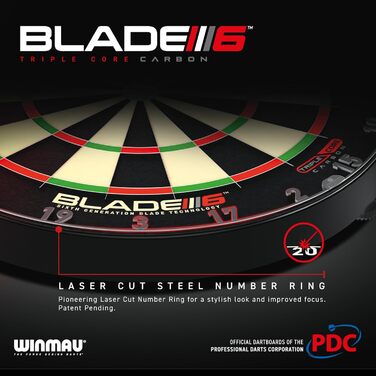 Дошка для дартсу WINMAU Blade 6 з карбоновими жилами