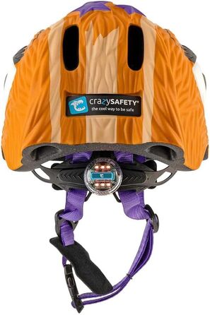 Дитячий велосипедний шолом Crazy Safety, 3D тварина, 49-55 см, для дітей 2-7 років, легкий, регульований, для велосипеда, скейтборда, самоката, роликів, оранжевий тигр або бурий бурундук
