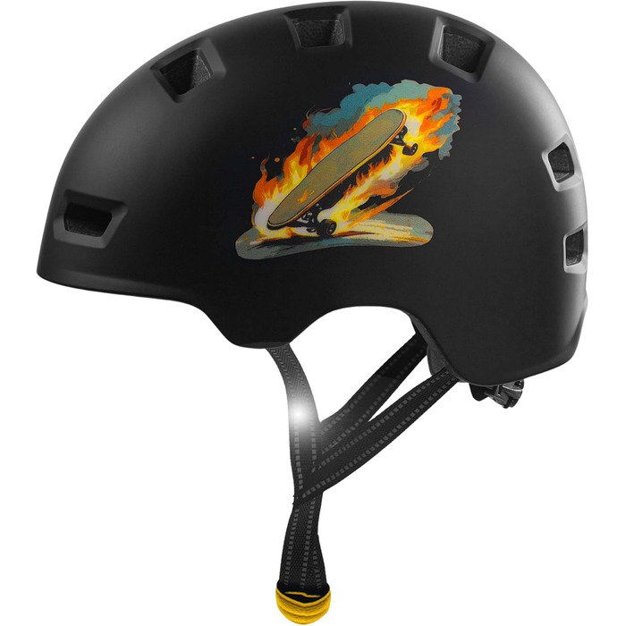 Шолом Crazy Safety Rampage Orange Schlange для велосипеда, скейтборда, роликів і BMX, регульований, розмір M (54-57 см), для чоловіків, жінок і дітей