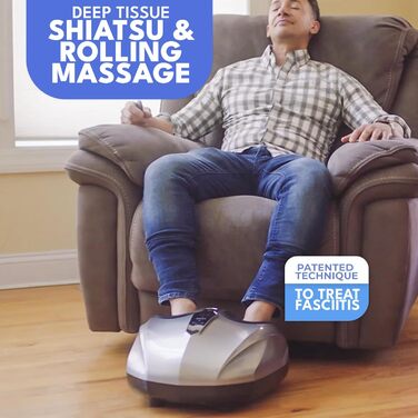 Масажер для стоп Shiatsu, дистанційне керування, тепло, тиск, відновлення