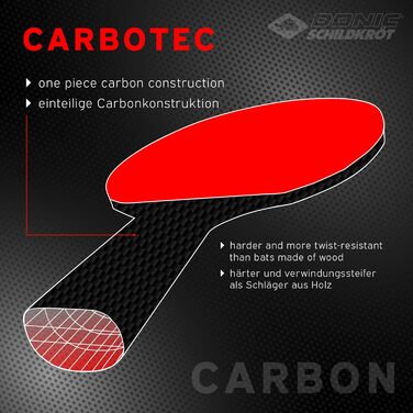 Ракетка для настільного тенісу Donic-Schildkrt 100 карбон CarboTec 7000, в т.ч. сумка для ракетки, цільна конструкція, чорна CarboTec 7000, 758221 одинарна