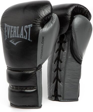 Боксерські рукавички Everlast Powerlock 2 Pro Lace 12 унцій Чорний