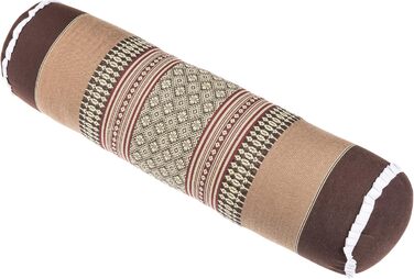 Подушка тайська Handelsturm 50x13 з наповнювачем Kapok Yoga Bolster Yoga Pillow Roll Solid Pillow Roll (тайський візерунок коричнево-бежевий)