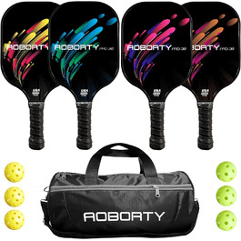 Набір AOBORTY Pickleball 4 графітових весла, 6 м'ячів, сумка (листя)