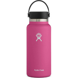 Термос пляшка HYDRO FLASK 946 мл – вакуумна спортивна пляшка з нержавіючої сталі з кришкою Flex Cap та ремінцем, широка горловина, рожевий, можна мити в посудомийці