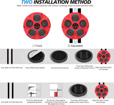 Музична боксерська машина INMORVEN, боксерська груша дитяче настінне кріплення для боксерського тренувального обладнання 15,7 дюйма, розумна електроніка для дому, тренування спритності Focus для дорослих і дорослих (червоний)