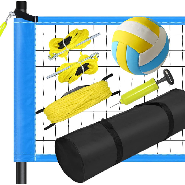Ванька 9,75 м x 0,9 м Сітка для бадмінтону Волейбольний м'яч Відкритий портативний регульований по висоті стандарт з сумкою для перенесення для занять спортом на відкритому повітрі