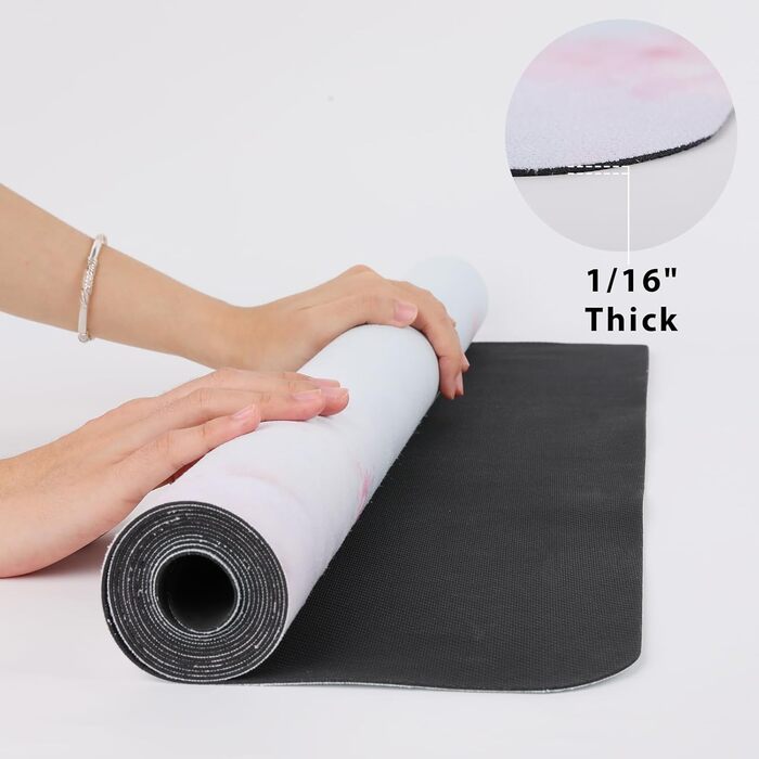 Килимок для йоги Hivexagon Складний 1,5 мм Dik, Rutshfest Travel Yoga Mat Cover Sweaty Absorbent Aund Holy Exercises Килимок для тренувань для йоги, пілатесу та фітнесу (синій)