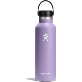 Термос-бутилка HYDRO FLASK Standard Mouth 621 мл із нержавіючої сталі, ізольована спортивна пляшка з герметичною кришкою Flex та ремінцем, придатна для посудомийної машини, Moonshadow