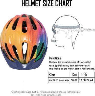 Ексклюзивний велосипедний шолом для дітей хлопчиків 50-57см Дитячий велосипедний шолом з легким дитячим шоломом з козирком Велосипедний шолом для дівчаток Шолом з кількома вентиляціями Діти 5-13 років Багатокольоровий