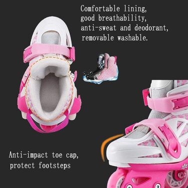 Роликові ковзани Sumeber Inline Kid Boys Girls Roller Skates Outdoor/Indoor Pink XS(27-30)