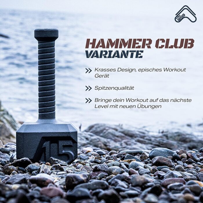 Гиря Tribe WOD Hammer 7-31 кг / 15-70 фунтів - тренажери для нарощування м'язової маси, кардіофітнесу, ваги для жінок і чоловіків (7 кг)