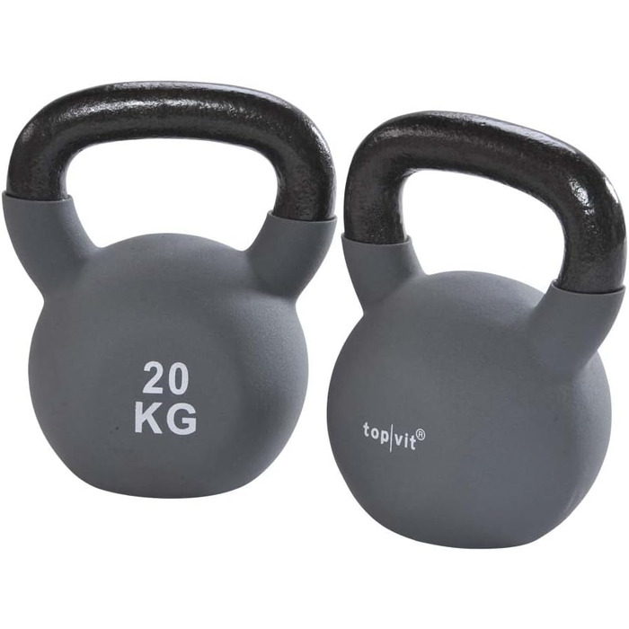 Гиря топvit kettle.bells 20 кг неопрен сірий