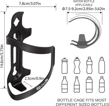 Клітка для пляшки Chooee, алюміній, шосейний/гірський, 2 шт., чорний