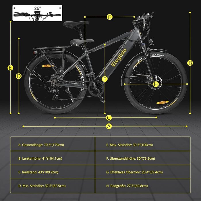 Електровелосипед  Eleglide T1 E-Bike 27,5", 13 Ач, 100 км, 250 Вт, 7-шв. Shimano