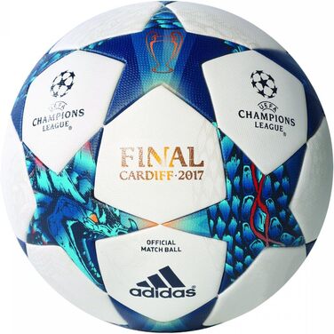 Футбольний м'яч adidas Finale Cardiff для дорослих, біло-синій, розмір 5