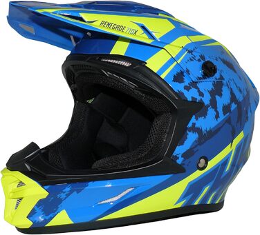 Мотошолом protectwear Crosshelm Endurohelm R710X, синьо-жовтий