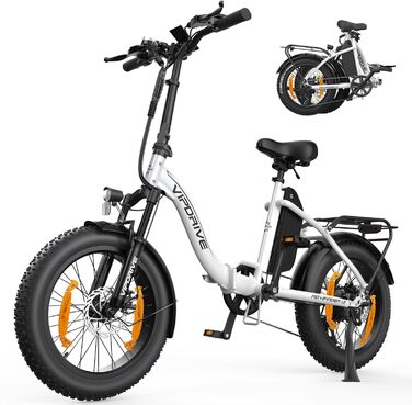 Велосипед складаний Vipdrive E-Bike 20', 48V13Ah, 7-швидкісний, LCD, білий